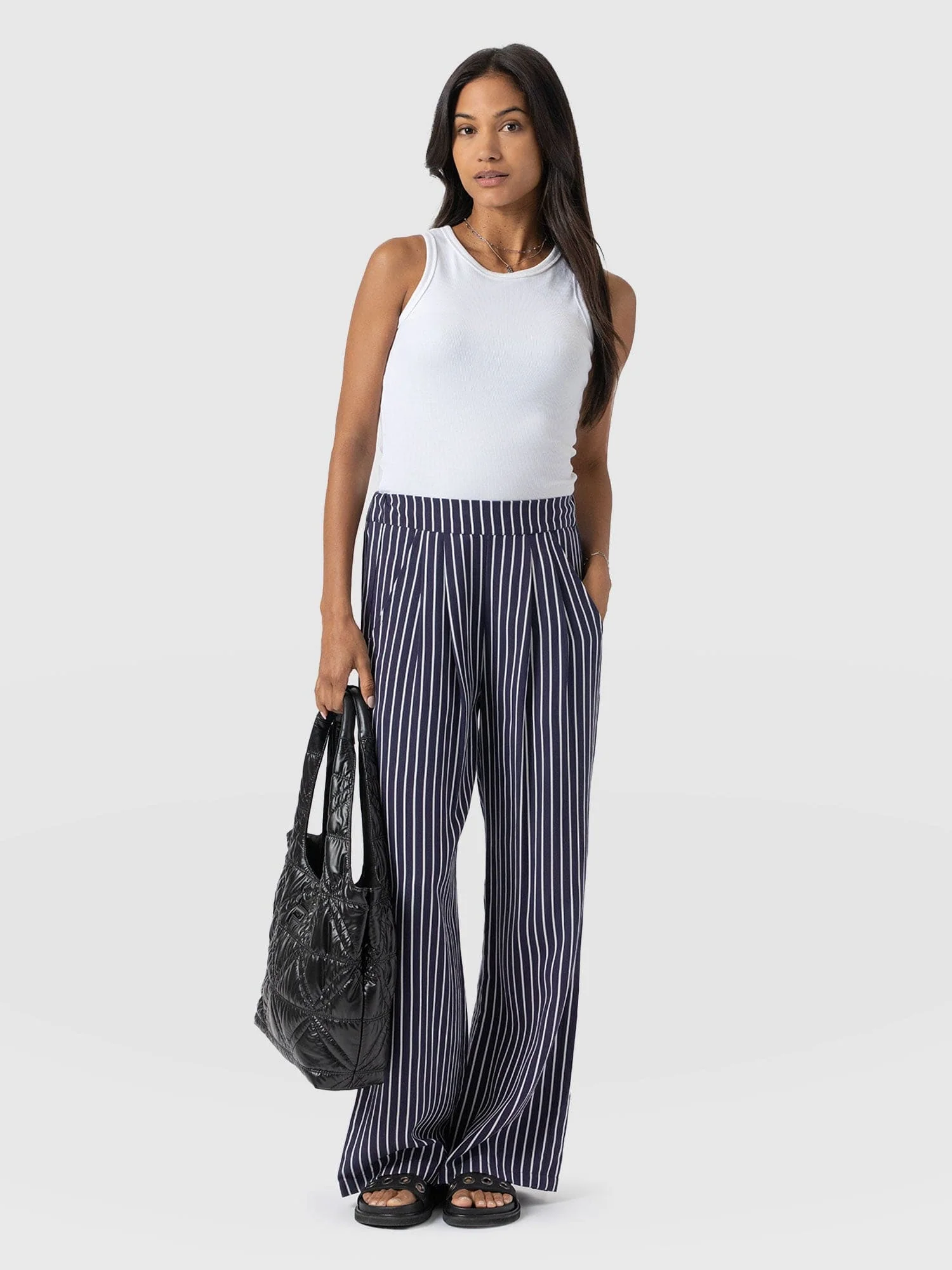 Sloane Pant - Navy Stripe